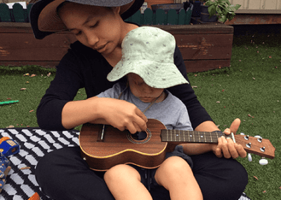 playing music at daycare