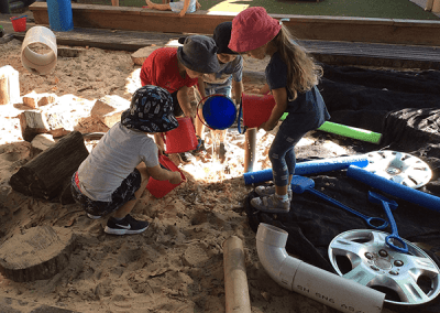 sand pit at child care mayfield